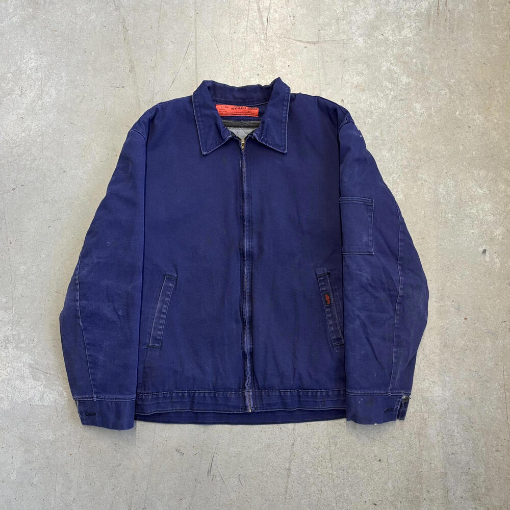 Vintage 80s Lined Full-Zip Mechanic True Vintage Jacket Large Navy